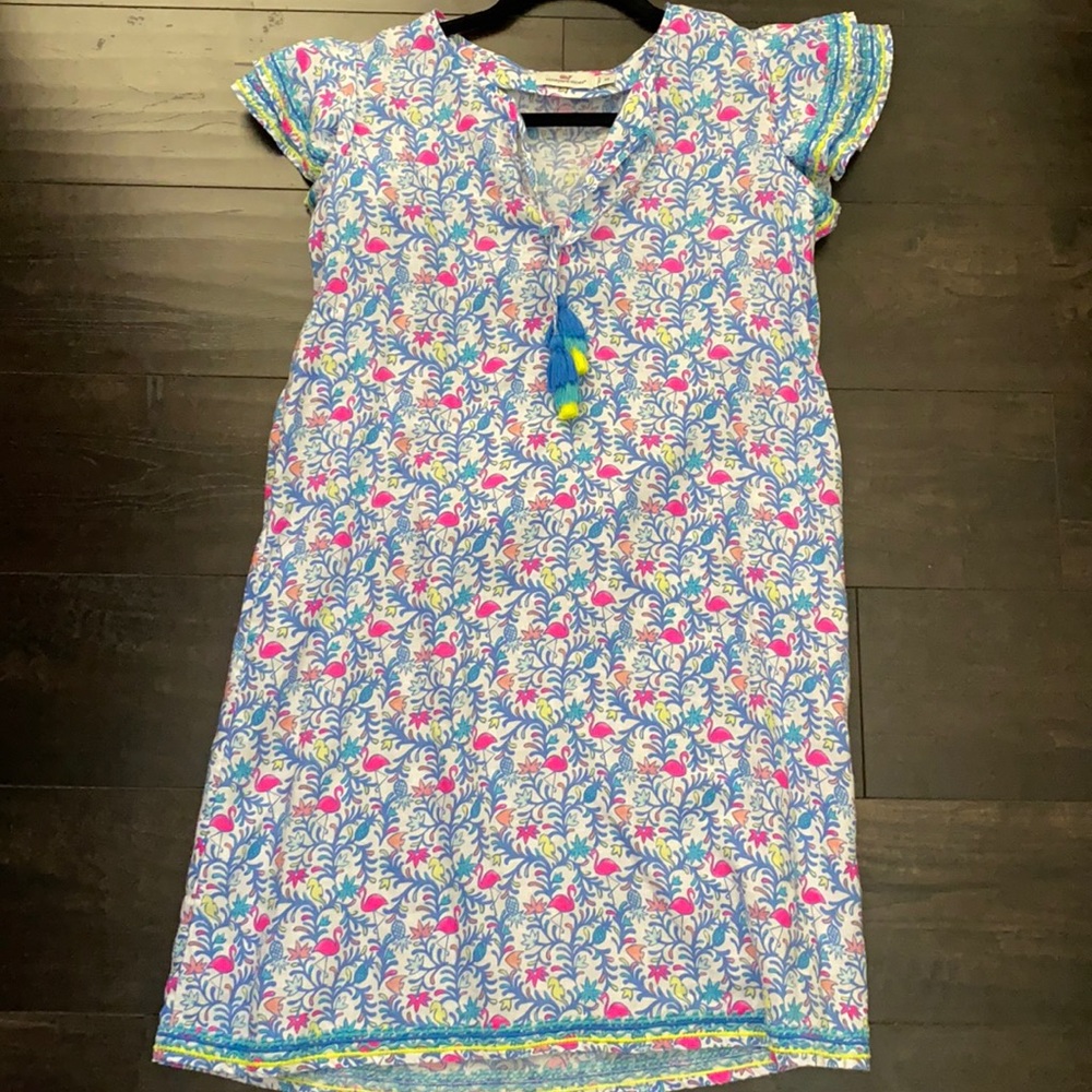 Vineyard Vines Linen Flamingo Dress